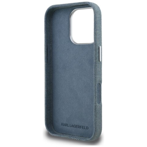 Etui Karl Lagerfeld FW Jeans Signature Logo do iPhone 16 Pro niebieski