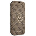 Guess GUBKP13X4GMGBR iPhone 13 Pro Max 6,7" brązowy/brown book 4G Big Metal Logo