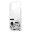 Karl Lagerfeld KLHCP13XGKCS 13 Pro Max 6,7" srebrny/silver hardcase Liquid Glitter Karl&Choupette