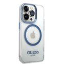 Guess GUHMP14LHTRMB iPhone 14 Pro 6,1" niebieski/blue hard case Metal Outline Magsafe