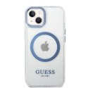 Guess GUHMP14MHTRMB iPhone 14 Plus 6,7" niebieski/blue hard case Metal Outline Magsafe