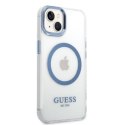 Guess GUHMP14MHTRMB iPhone 14 Plus 6,7" niebieski/blue hard case Metal Outline Magsafe