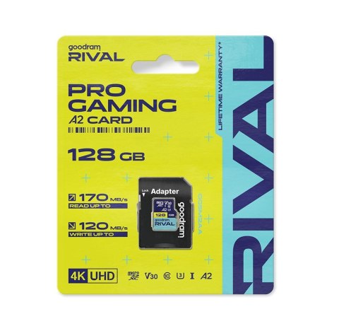 GOODRAM microSDXC 128GB V30 A2 UHS I U3 RIVAL + adapter