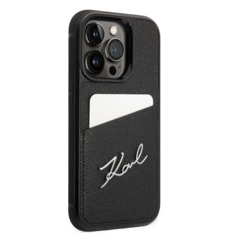 Karl Lagerfeld KLHCP14XCSSK iPhone 14 Pro Max 6,7" hardcase czarny/black Signature Logo Cardslot