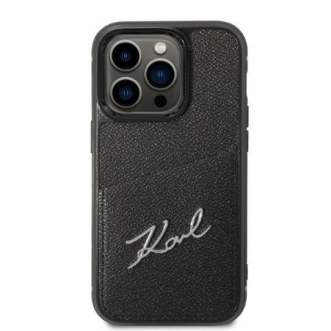 Karl Lagerfeld KLHCP14XCSSK iPhone 14 Pro Max 6,7" hardcase czarny/black Signature Logo Cardslot