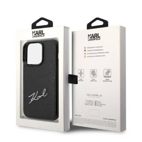 Karl Lagerfeld KLHCP14XCSSK iPhone 14 Pro Max 6,7" hardcase czarny/black Signature Logo Cardslot