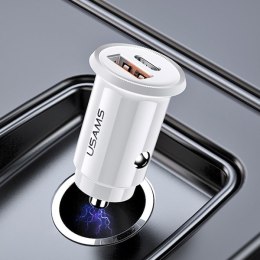 USAMS Ład. sam. USB+USB-C C12 30W 5V-3A (only head) QC4.0 Qualcom+PD3.0 5A Fast Charge biały/white CC86TC02 (US-CC086)