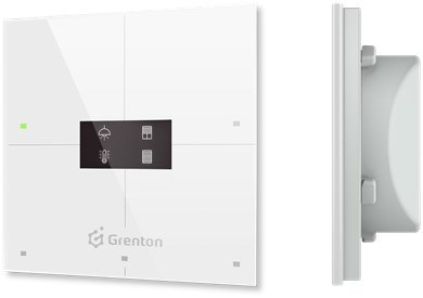 Smart panel Grenton / 4 pola dotykowe / wyświetlacz OLED / TF-Bus / biały szklany front