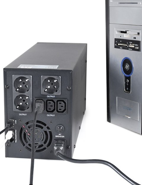 ENERGENIE ZASILACZ AWARYJNY UPS AVR 3000VA LCD, 3X C13, 3X SCHUKO, USB, RJ45