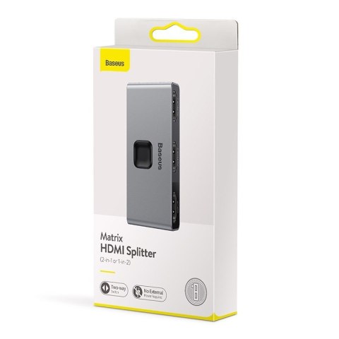 BASEUS DWUKIERUNKOWY ROZDZIELACZ SPLITTER HDMI MATRIX, 2X1 / 1X2, 4K