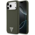 Etui Guess Silicone Triangle Logo MagSafe do iPhone 17 Pro Max khaki