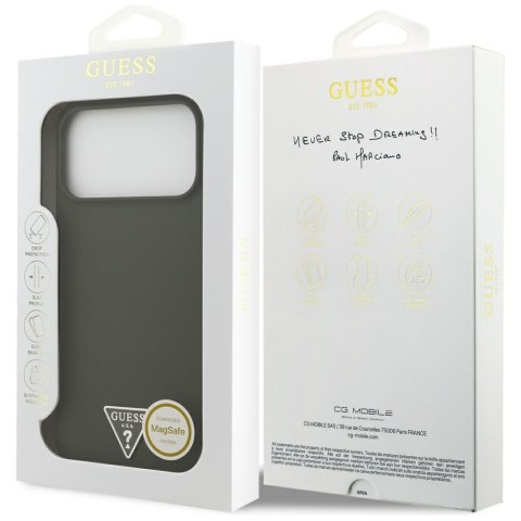 Etui Guess Silicone Triangle Logo MagSafe do iPhone 17 Pro Max khaki