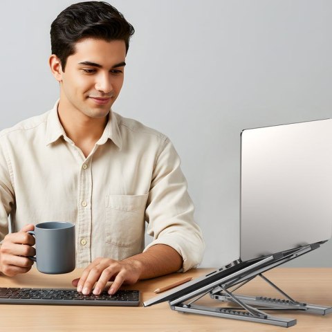 UNITEK PODSTAWKA POD LAPTOP REGULOWANA + HUB USB-C/A, HDMI 2.0, PD 100W