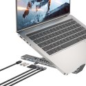 UNITEK PODSTAWKA POD LAPTOP REGULOWANA + HUB USB-C/A, HDMI 2.0, PD 100W