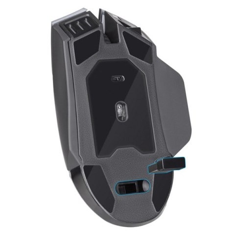 Defender Mysz Oneshot GM-067 LED, 3200DPI, 2.4 [GHz], optyczna, 6kl., bezprzewodowa, czarna, wbudowany akumulator