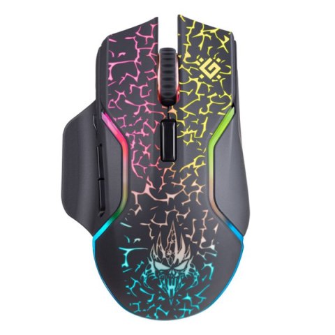 Defender Mysz Oneshot GM-067 LED, 3200DPI, 2.4 [GHz], optyczna, 6kl., bezprzewodowa, czarna, wbudowany akumulator