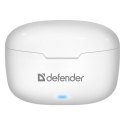 Defender Twins 903, słuchawki z mikrofonem, regulacja głośności, biała, douszne, BT 5.0, TWS, etui z ładowarką typ bluetooth