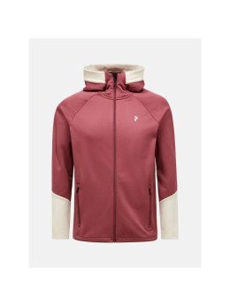 Bluza mÄ™ska PEAK PERFORMANCE M Rider Essentials Midlayer Zip Hood kolor czerwony - L