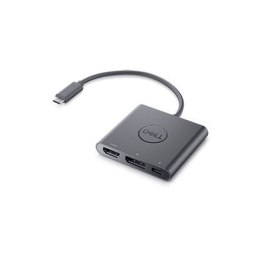 Adapter wideo Dell | 19-pinowe HDMI typu A | 20-pinowe DisplayPort | 24-pinowe USB-C (tylko zasilanie) | żeńskie | 24-pinowe USB