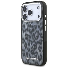 Etui Karl Lagerfeld IML Leopard Pattern MagSafe do iPhone 17 Pro czarny