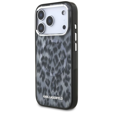 Etui Karl Lagerfeld IML Leopard Pattern MagSafe do iPhone 17 Pro czarny
