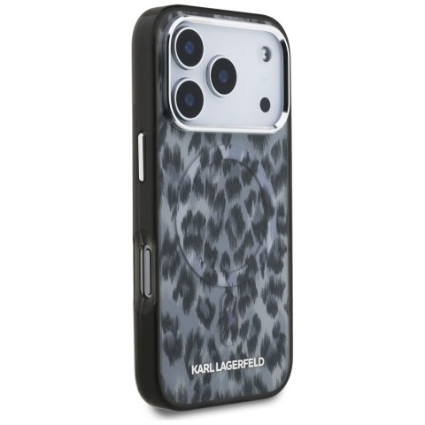 Etui Karl Lagerfeld IML Leopard Pattern MagSafe do iPhone 17 Pro czarny