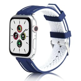 Beline pasek Apple Watch Solid Silicone 38/40/41mm granatowo-biały navy/white