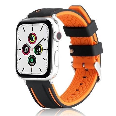 Beline pasek Apple Watch Solid Silicone 38/40/41mm pomarańczowo-czarny orange/black