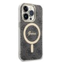 Zestaw Guess GUBPP14XH4EACSK Case+ Charger iPhone 14 Pro Max 6,7" czarny/black hard case 4G Print MagSafe