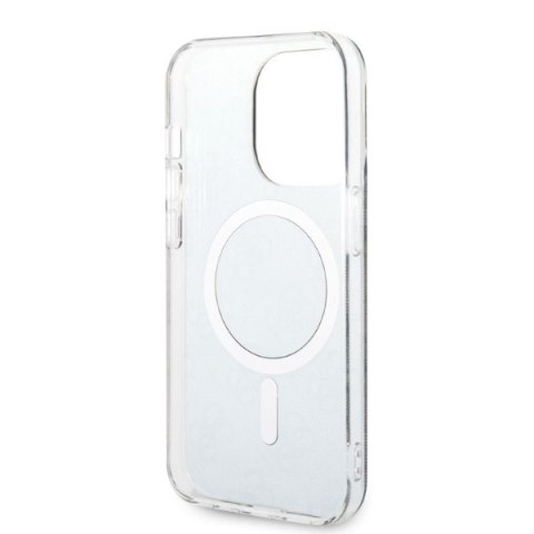 Zestaw Guess GUBPP14LH4EACSK Case+ Charger iPhone 14 Pro 6,1" czarny/black hard case 4G Print MagSafe