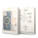 Zestaw Guess GUBPP14MH4EACSB Case+ Charger iPhone 14 Plus 6,7" niebieski/blue hard case 4G Print MagSafe