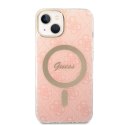 Zestaw Guess GUBPP14MH4EACSP Case+ Charger iPhone 14 Plus 6,7" różowy/pink hard case 4G Print MagSafe