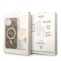 Zestaw Guess GUBPP14SH4EACSW Case+ Charger iPhone 14 6,1" brązowy/brown hard case 4G Print MagSafe