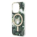 Zestaw Guess GUBPP14XHJEACSA Case+ Charger iPhone 14 Pro Max 6,7" zielony/green hard case Jungle MagSafe