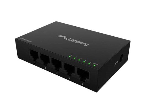 LANBERG SWITCH DSM1-1005 5X1GB/S NIEZARZĄDZALNY GIGABIT ETHERNET DESKTOP 12V (OBUDOWA METALOWA)