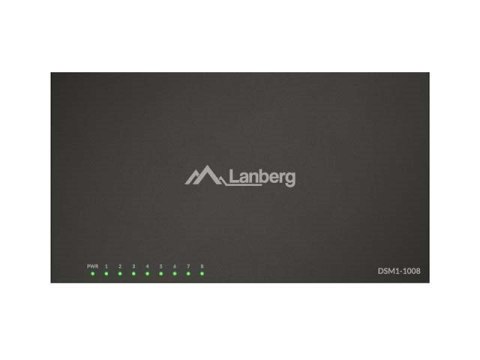 LANBERG SWITCH DSM1-1008 8X1GB/S NIEZARZĄDZALNY GIGABIT ETHERNET 12V (OBUDOWA METALOWA)