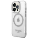 Guess GUHMP14XHTRMS iPhone 14 Pro Max 6,7" srebrny/silver hard case Metal Outline Magsafe