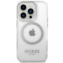 Guess GUHMP14XHTRMS iPhone 14 Pro Max 6,7" srebrny/silver hard case Metal Outline Magsafe