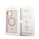 Guess GUHMP14MHTCMP iPhone 14 Plus 6,7" różowy/pink hard case Gold Outline Translucent MagSafe