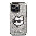 Karl Lagerfeld KLHCP14LG2CPS iPhone 14 Pro 6,1" srebrny/silver hardcase Glitter Choupette Patch