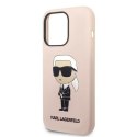 Karl Lagerfeld KLHCP14LSNIKBCP iPhone 14 Pro 6,1" hardcase różowy/pink Silicone Ikonik