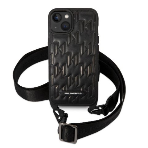 Karl Lagerfeld KLHCP14SSTMMK iPhone 14 6,1" hardcase czarny/black Monogram Plaque Logo Strap
