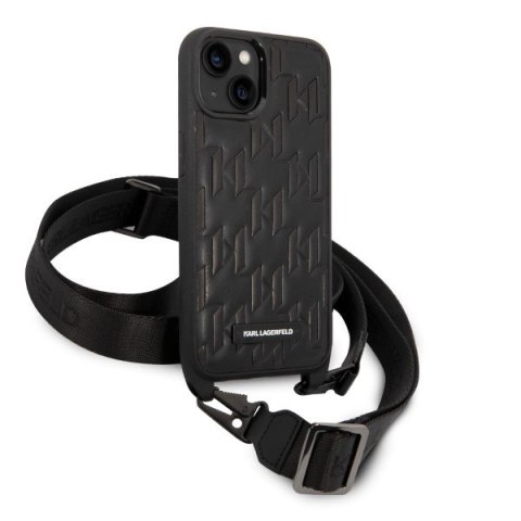 Karl Lagerfeld KLHCP14SSTMMK iPhone 14 6,1" hardcase czarny/black Monogram Plaque Logo Strap