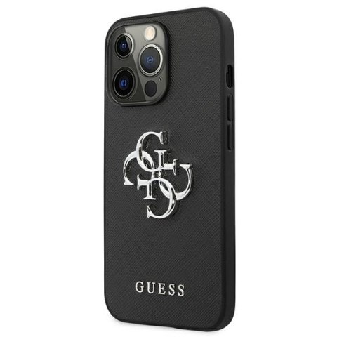 Guess GUHCP13LSA4GSBK iPhone 13 Pro/13 6,1" czarny/black hardcase Saffiano 4G Metal Logo