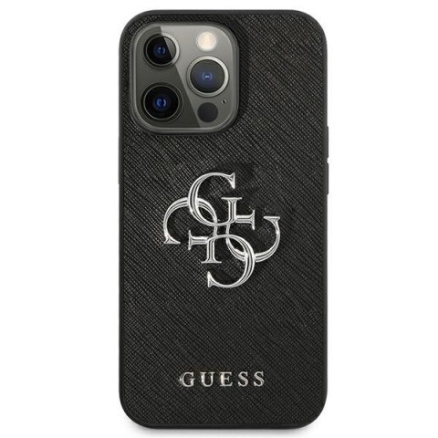 Guess GUHCP13LSA4GSBK iPhone 13 Pro/13 6,1" czarny/black hardcase Saffiano 4G Metal Logo