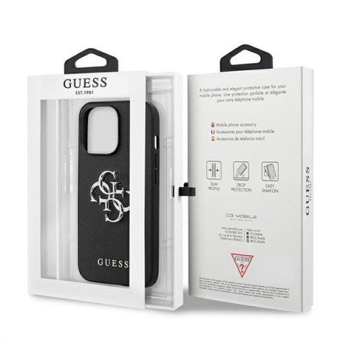 Guess GUHCP13LSA4GSBK iPhone 13 Pro/13 6,1" czarny/black hardcase Saffiano 4G Metal Logo