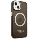 Guess GUHMP14SHTCMK iPhone 14 6,1" czarny/black hard case Gold Outline Translucent MagSafe
