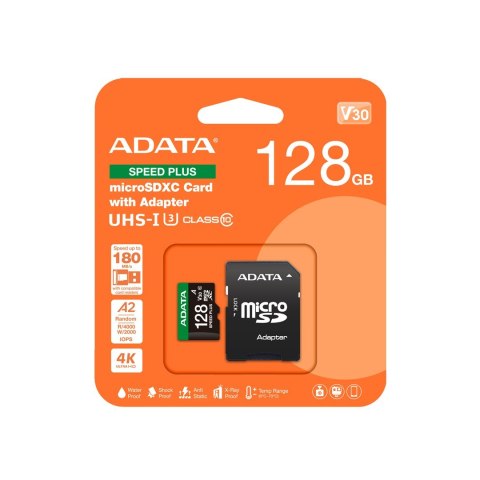 ADATA Speed Plus MicroSDXC 128 GB Class 3 UHS-I/U3 A2 V30