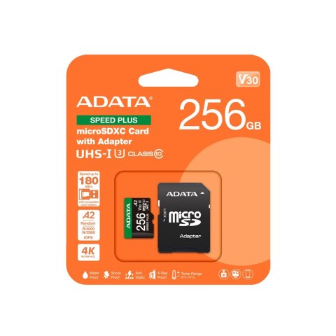 ADATA Speed Plus MicroSDXC 256 GB Class 3 UHS-I/U3 A2 V30