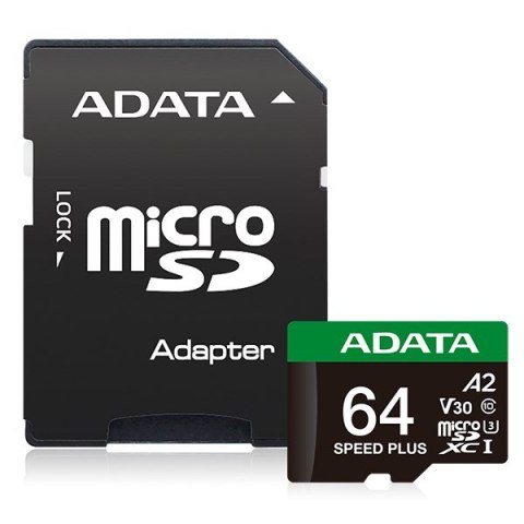 ADATA Speed Plus MicroSDXC 64 GB Class 3 UHS-I/U3 A2 V30
